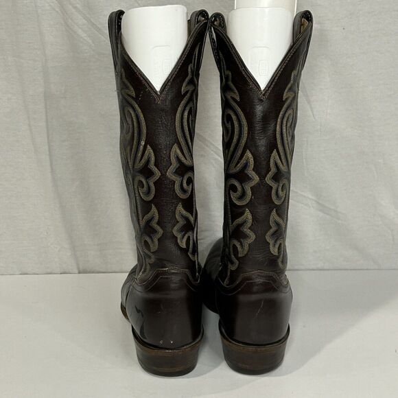 Justin cowboy boots Brown leather Men’s size 9.5 D Style 1418 Western USA main image 7